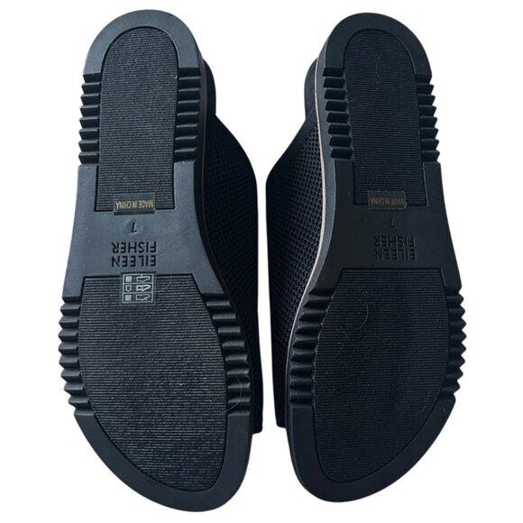 Eileen Fisher Kori Stretch Knit Slide Sandals Black Size Comfort Size 7 - Picture 9 of 10